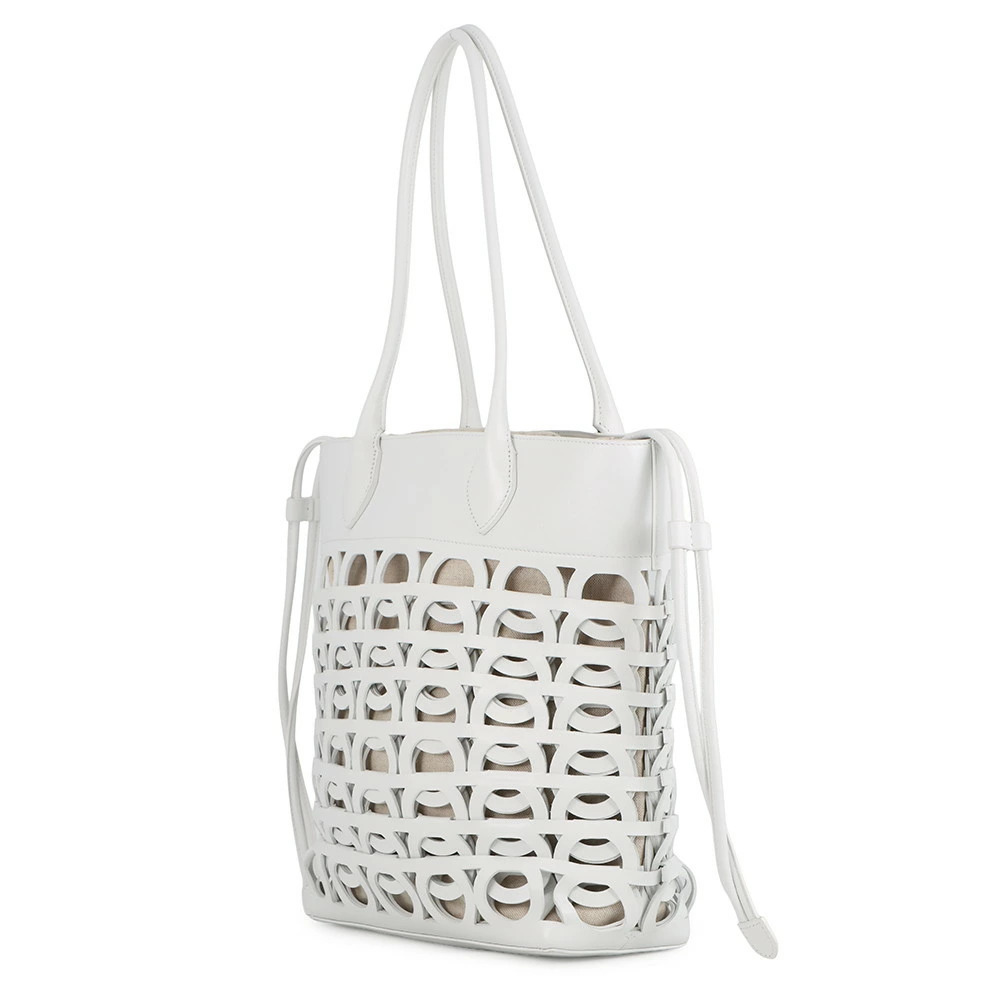 Salvatore Ferragamo Tote Bag Gancini White - Picture 2 of 12